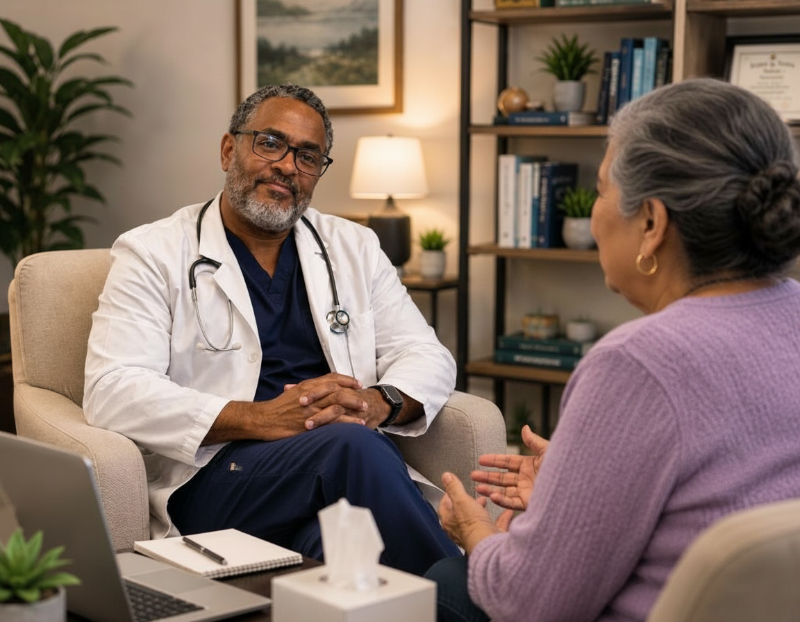 Doctor consulting with patient
